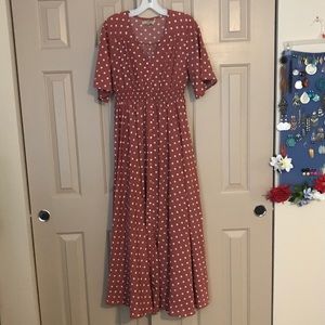 Wren & Ivory Polka dot maxi dress